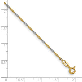 14k Yellow Gold with Rhodium 1.4mm Singapore Chain